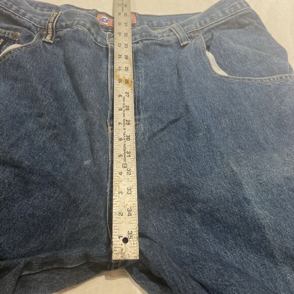 Vintage Retro Reynolds & Perry RP55 Jeans 42” Blue Distressed Denim Cargo Shorts - Picture 8 of 16